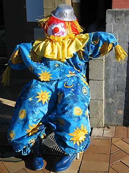 A scarecrow clown