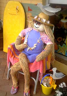 beach girl scarecrow